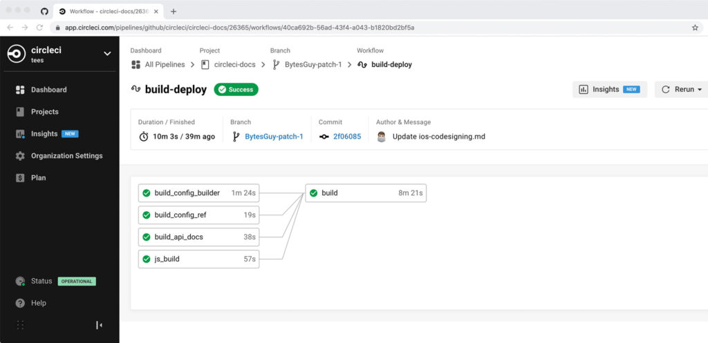 Circle CI Interface