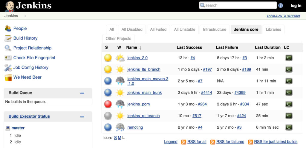 Jenkins interface